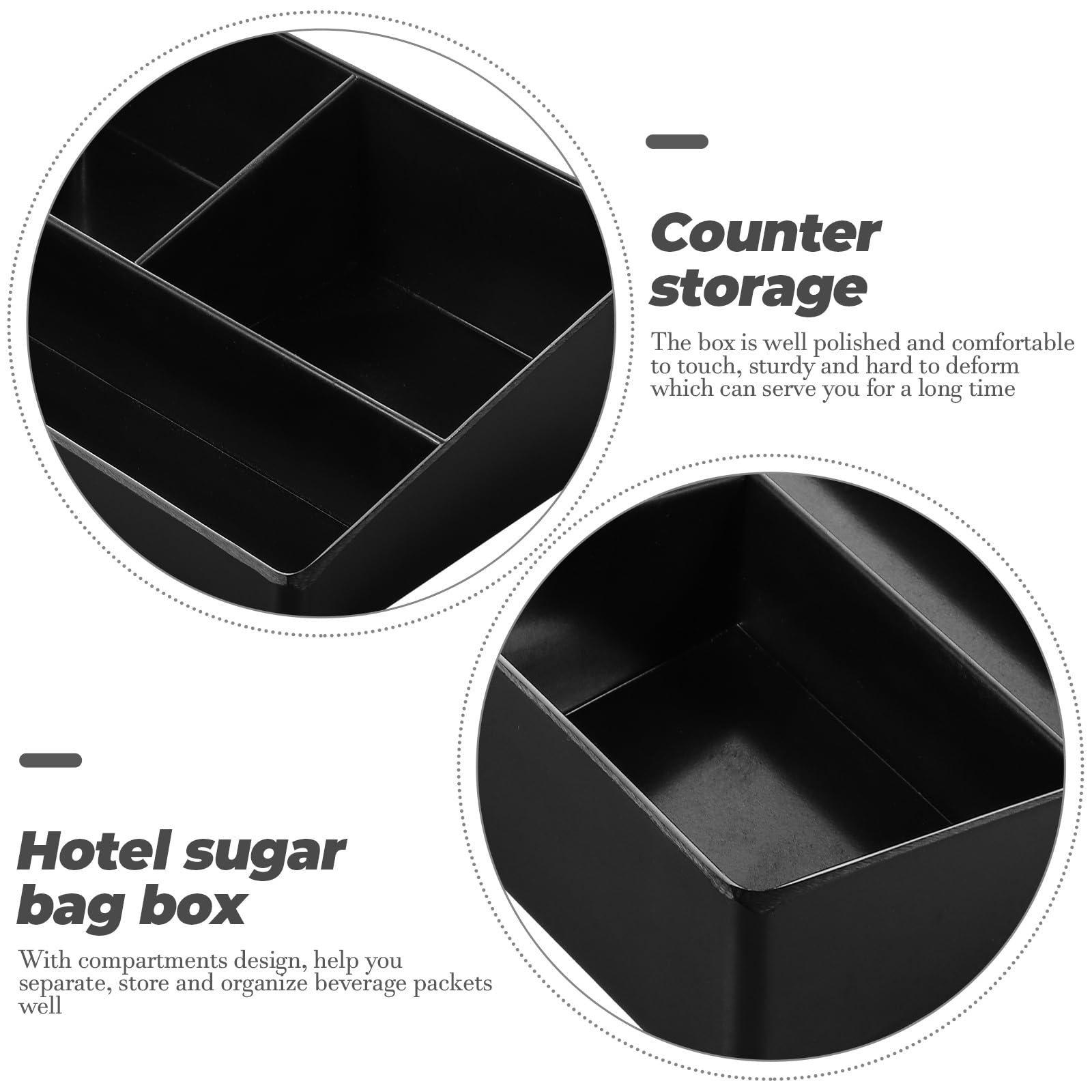 PRETYZOOM Box Sugar Storage Box Desktop Kitchen Pantry Organizer Table Top Decor Sugar Bag Holder Coffee Station Holder Office Desk Organizer Tea Rack Imitation Porcelain Cosmetic - Image 4