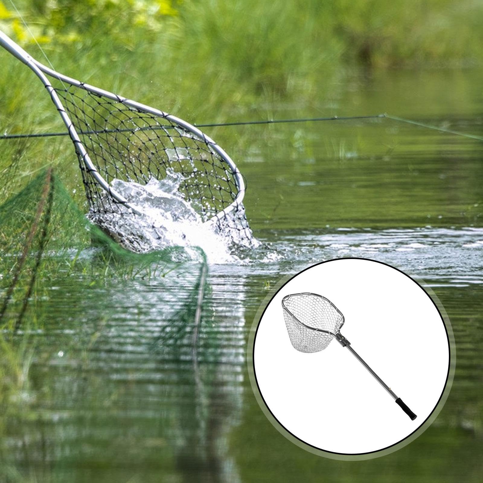 Guadino da Pesca in Lega di Alluminio Pieghevole, con Impugnatura Ergonomica, Leggero E Antiscivolo.