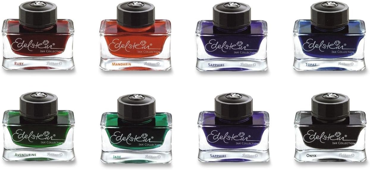 Edelstein 8-Bottle Ink Set for Fountain Pens, 50ml Each, 8 Bottles