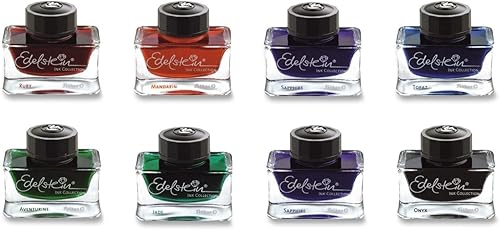 Vista 7 de Pelikan Edelstein tinta embotellada para pluma estilográfica, verde jade, 50ml, 1 cada uno (339374)., Azul zafiro 1 botella