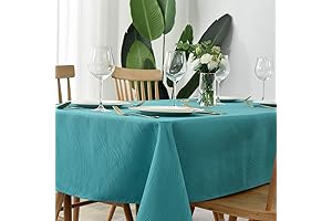 MaxMill 60x84 Dark Teal Tablecloth Swirl Design Spillproof Water Resistant for Holidays