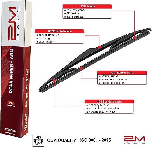 Miniatura 3 de Reemplazo de estilo OEM de fábrica de limpiaparabrisas trasero para Nissan VERSA 2007-2012 QUEST 2005-2009