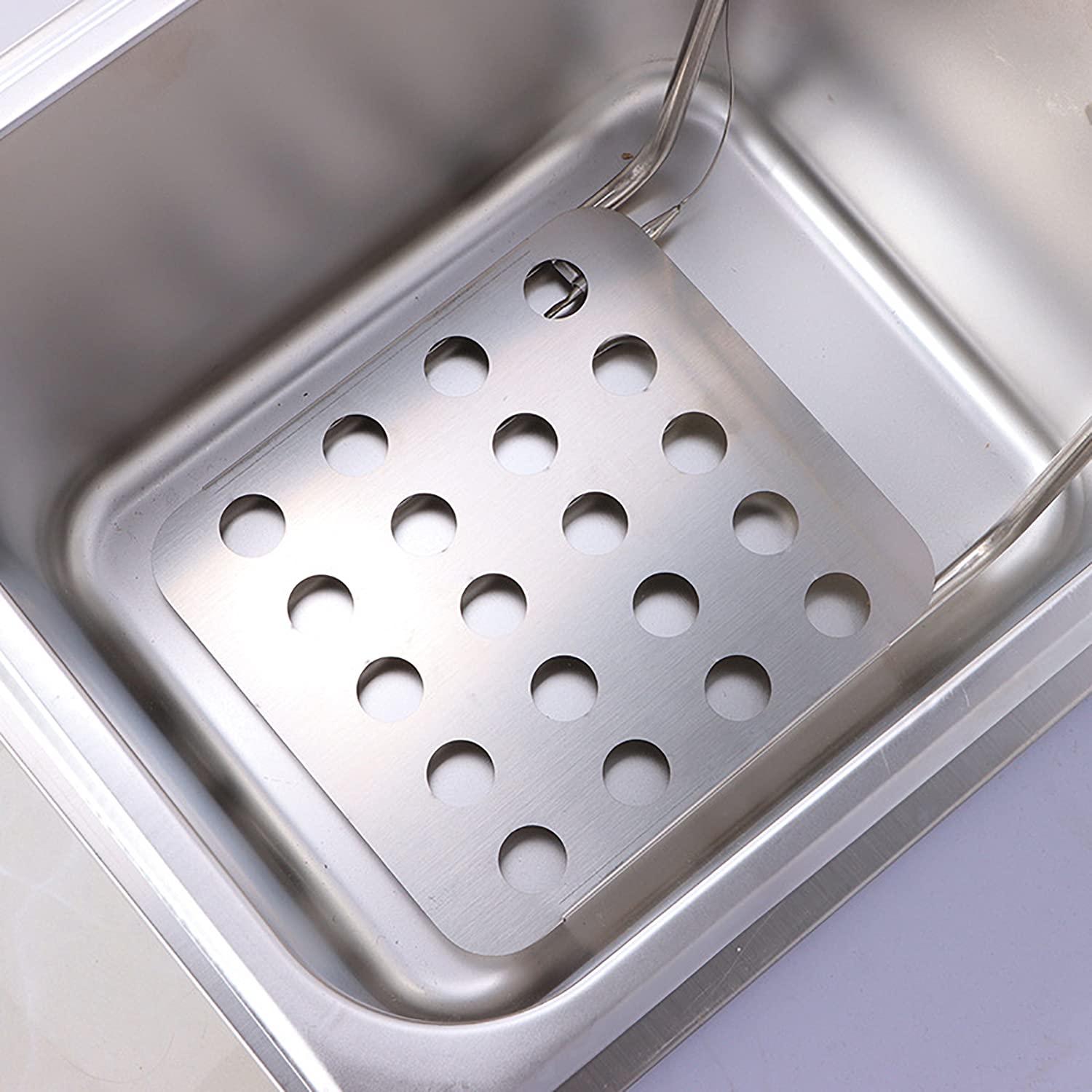 Freidora eléctrica de Acero Inoxidable de 6 l, Control de Temperatura Ajustable, freidora Comercial Resistente con Cesta, para Cocina casera y Restaurante.,