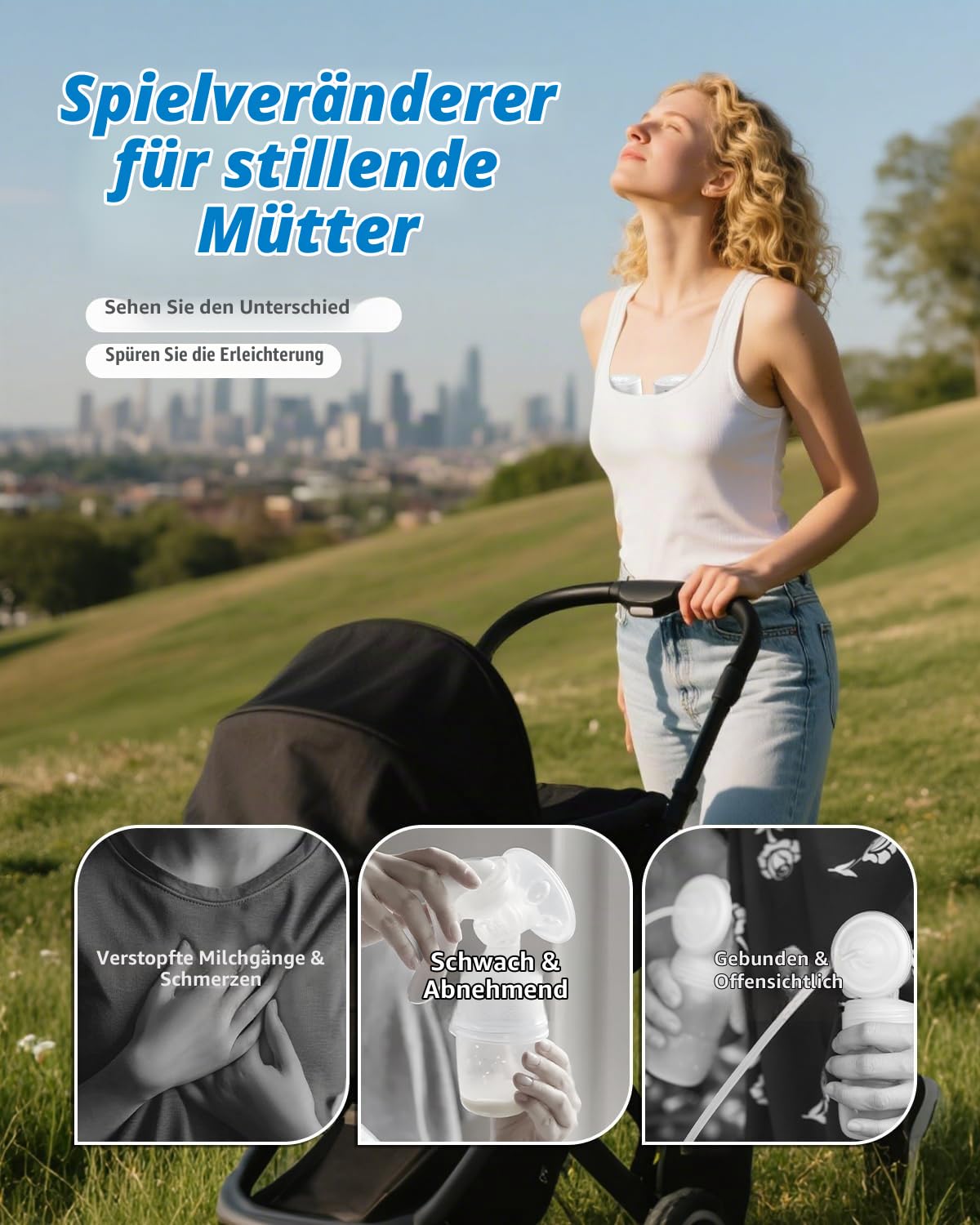 ANWIKE MY-376 Milchpumpe Elektrisch Doppelt Ultra-Leicht 230g - Schmerzfreie Handsfree Milchpumpe für Fahren und Reisen, Leise 40dB, 4 Modi 9 Stufen, Freihändig Elektrische