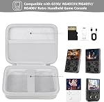 Cas de transport dur pour RG40XXV/RG405V/RG406V/G350 Console de jeu portable rétro, porte-monnaie de voyage de jeu rétro avec sac en mesh pour SD Carte, USB Câble de recharge, Manuel de l'utilisateur, Gris