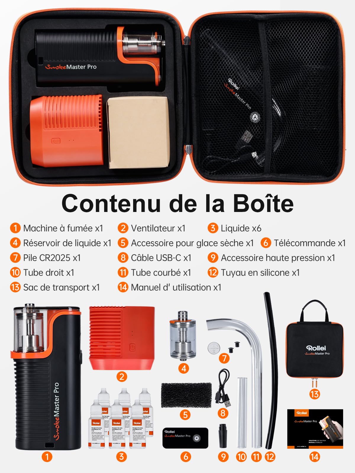 Rollei Smoke Master Pro - Effets de Brouillard Professionnels pour des Photos et des vidéos époustouflantes, télécommande sans Fil, Polyvalent, pour événements, fêtes, Effets de scène,