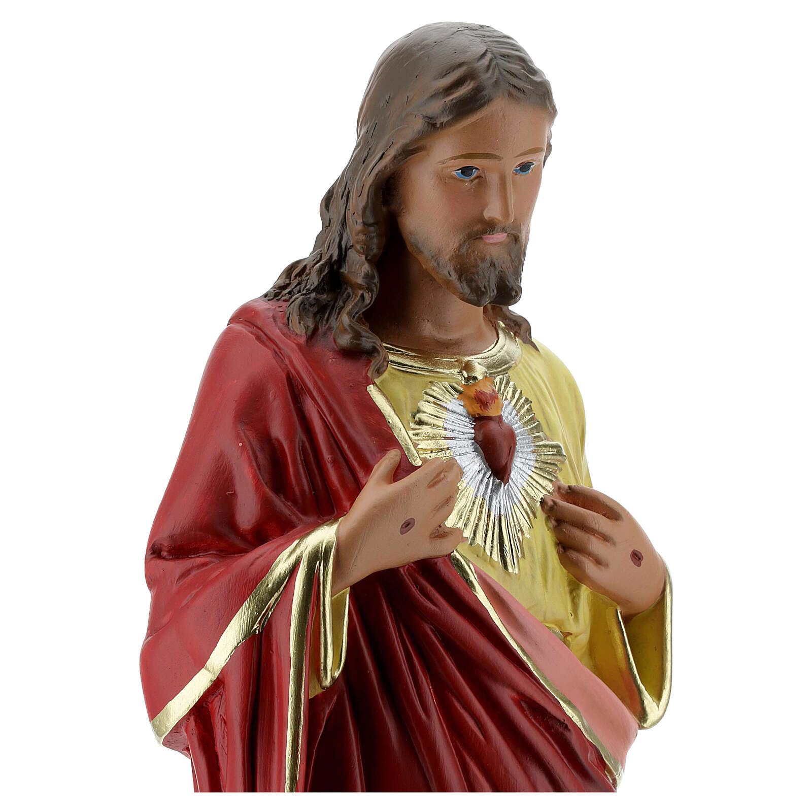 Holyart Statues en plâtre: Sacré-Coeur de Jésus Statue plâtre 40 cm Peinte à la Main Barsanti