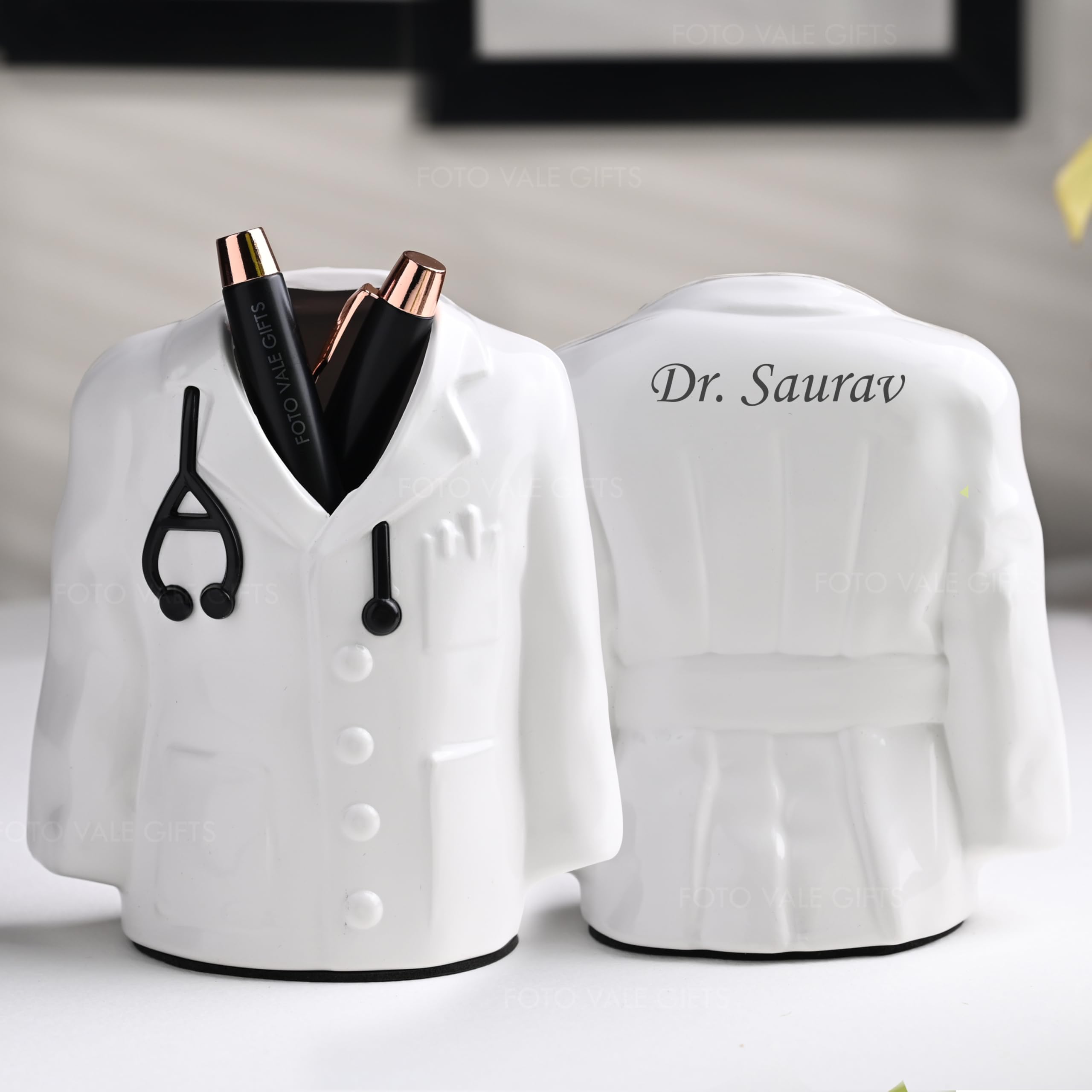 Personalized Doctor Coat Pen Stand Engraved with Your Name Permanently. For Doctors, Surgeons, Medico, Dr. & Medical Aspirants Pencil Pen Holder-image-8