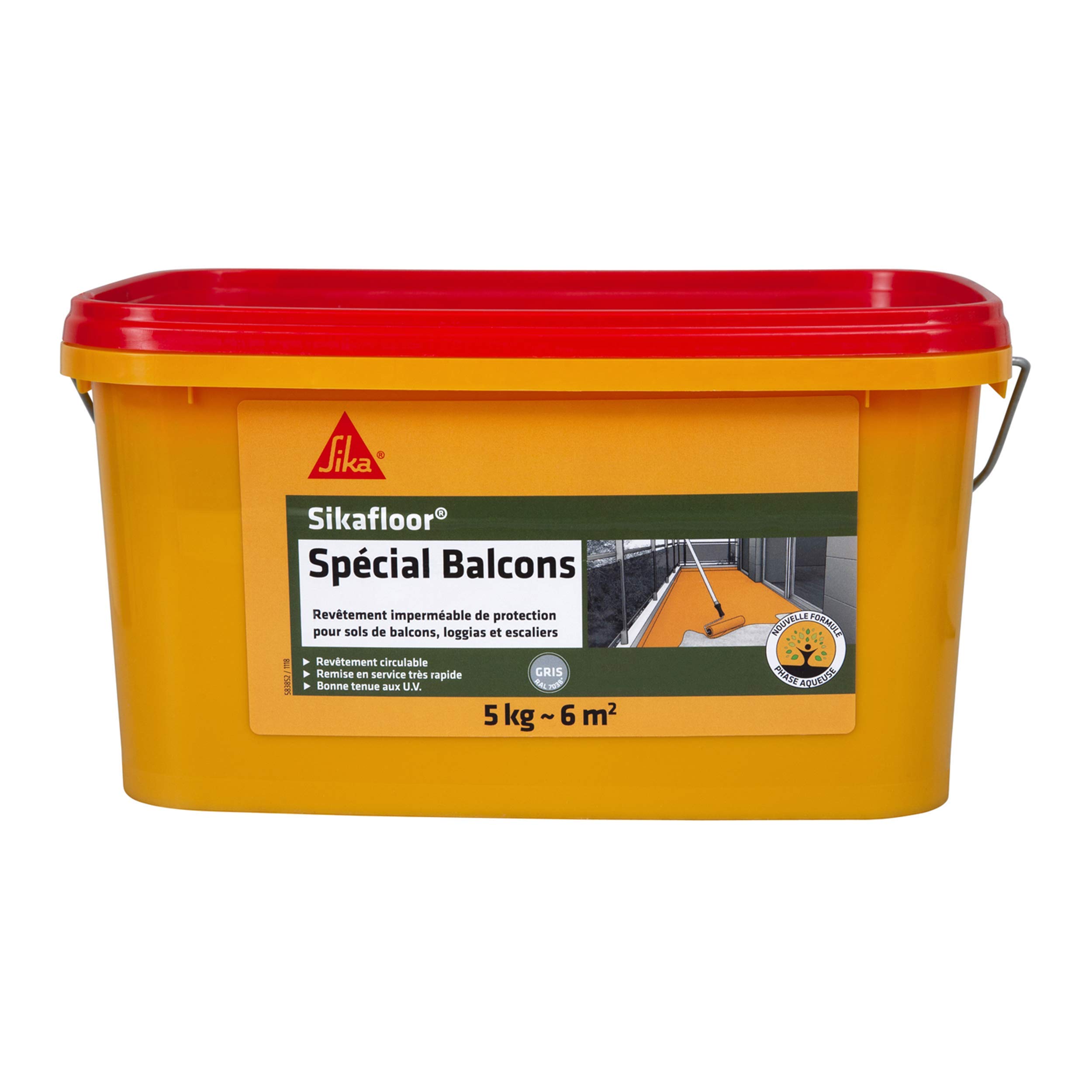 Sika floor Special Balcons, Acrylbeschichtung, wasserdicht, speziell für Balkon, 5 kg, Grau (RAL7038)