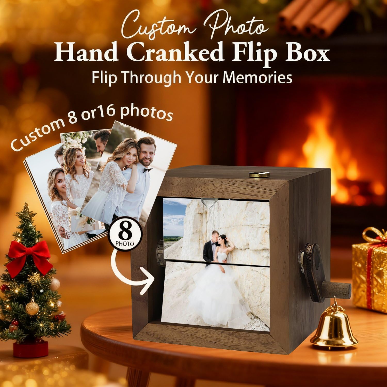Caja de recuerdos cinematográfica creativa personalizada con luz, caja de memoria personalizada con manivela personalizada, caja de amor de aniversario personalizada hecha a mano