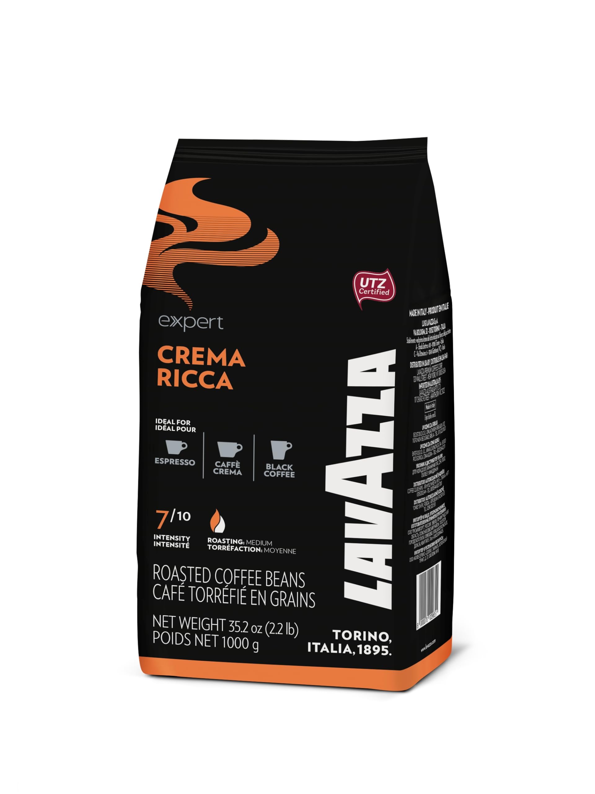 Lavazza Expert Plus Crema Ricca Espresso - 6 x 1kg ganze Kaffee-Bohne
