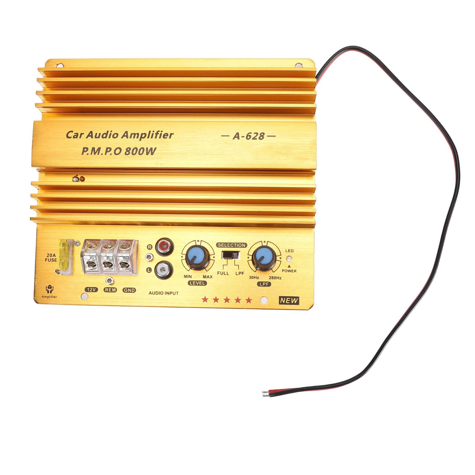 Ejoyous Wzmacniacz Samochodowy 800W, Stop Aluminium 12V