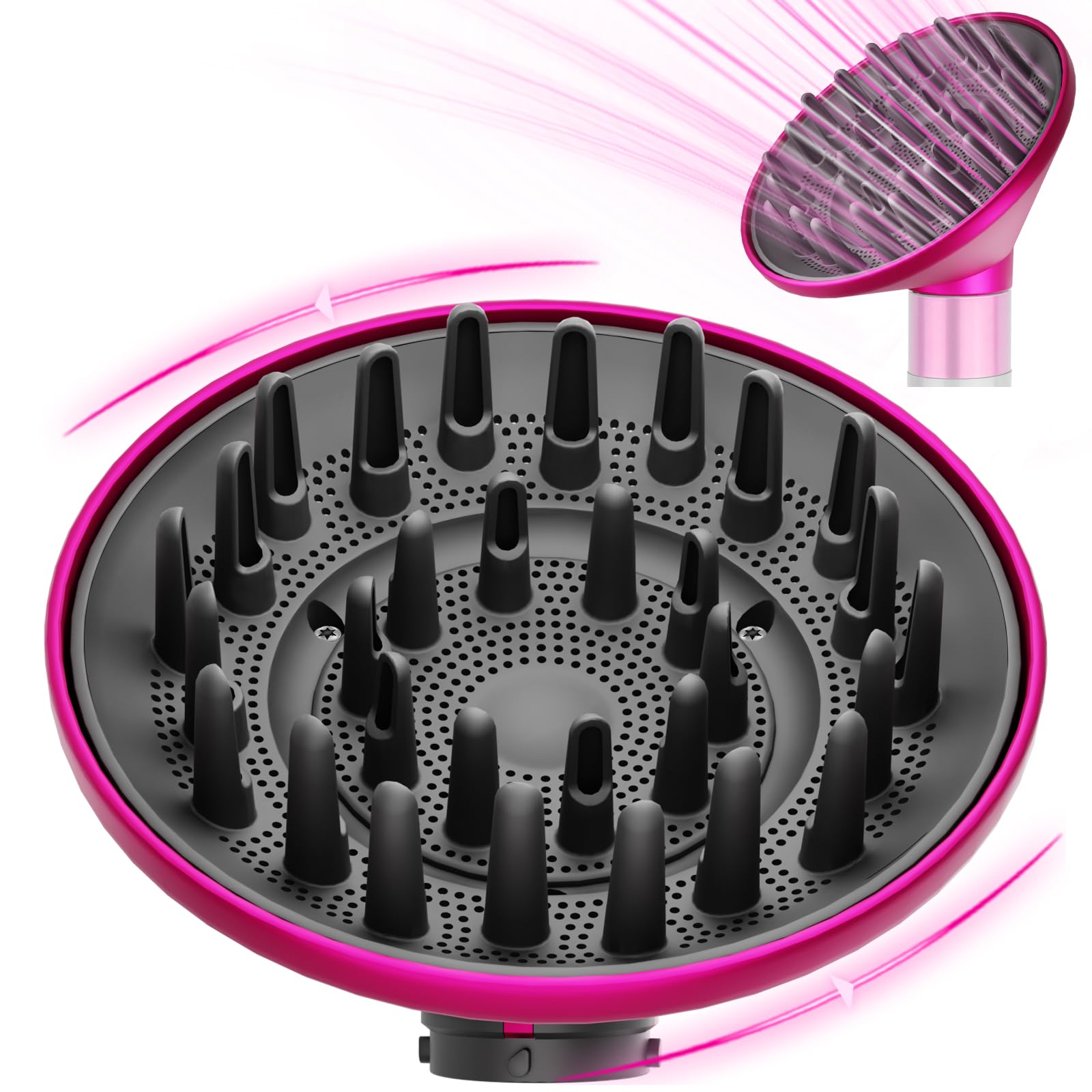 Large Hair Diffuser Attachment for Dyson Airwrap, Upgraded 6-Inch Diffuser Nozzle Compatible with Airwrap Styler, Diffuser Attachment for Airwrap HS01/HS05, Rose