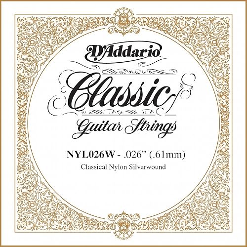 D'Addario NYL026W Silver-plated Copper Classical Single String, .026