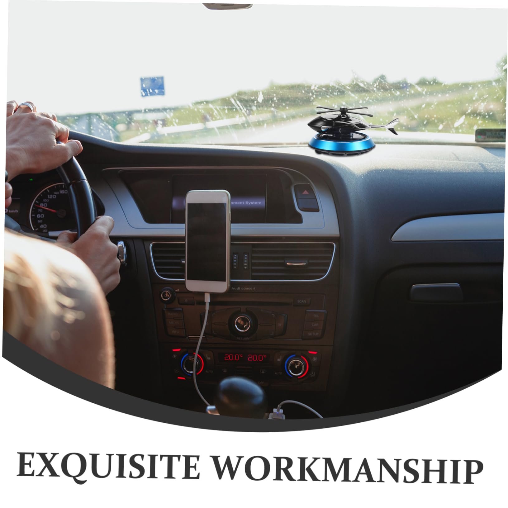 SOLUSTRE 5pezzi Diffusore Aromi Per Auto Forma Di Elicottero Decorazione Solare Per Interni Auto Freschezza e Purificazione Aria Adatto Tutti Tipi Di Veicolo Design Elegante e Giocoso