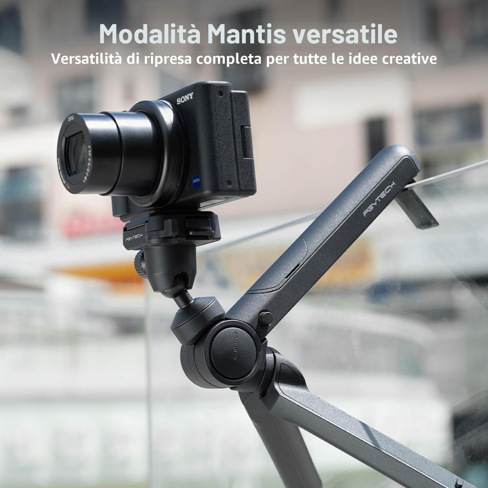 PGYTECH MantisPod 2.0 Treppiede Vlog, Supporto per Fotocamera Versatile 6-in-1 con Sistema di Sgancio Rapido e Attacco Cold Shoe, Mini Treppiede Portatile da Tavolo per Sony/Canon Compatta, Mirrorless