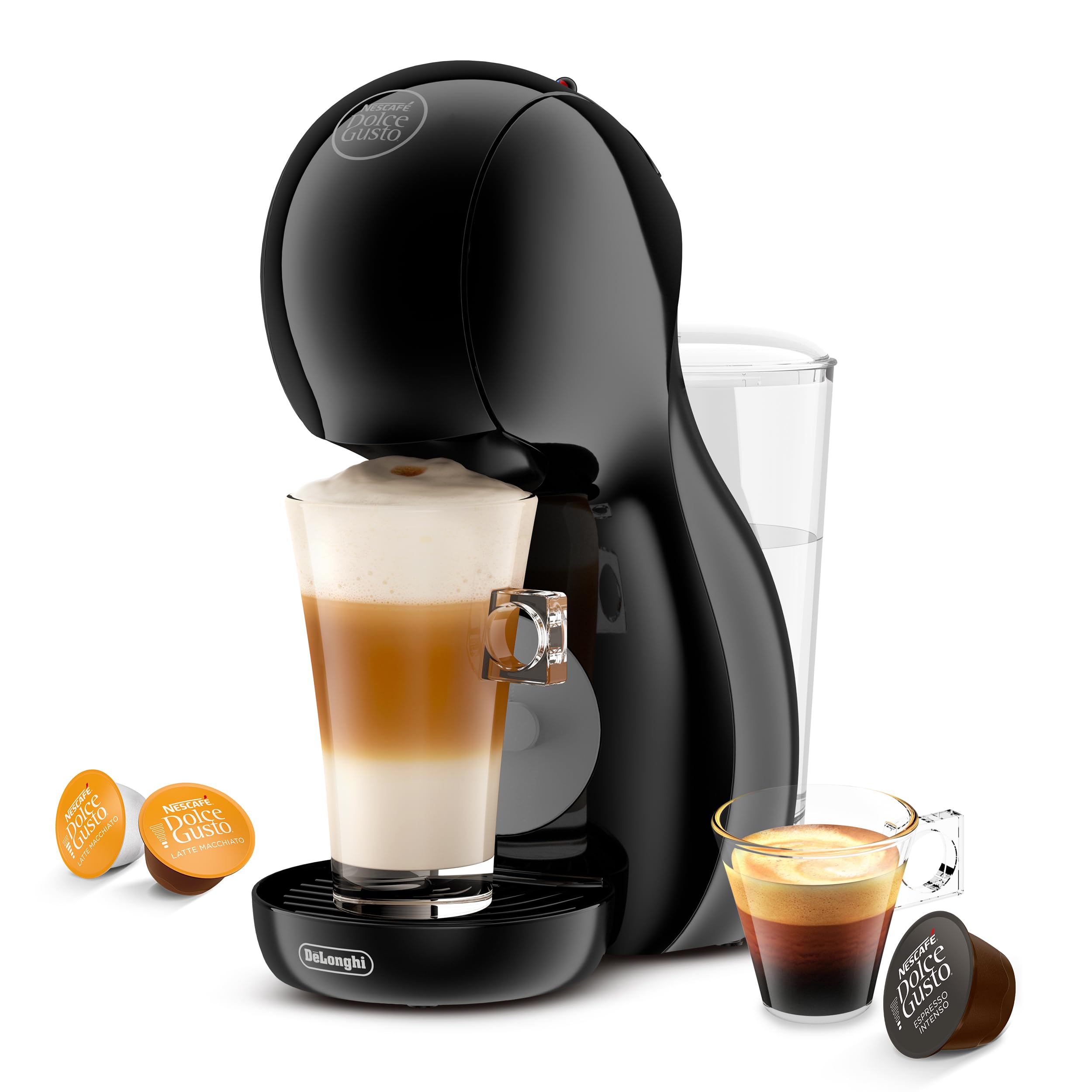 De'Longhi Nescafé Dolce Gusto Piccolo XS - Cafetera de Cápsulas con Diseño Compacto, Apagado Automático, Bebidas Frías y Calientes, 15 Bares de Presión, Negro y Gris (EDG210.BGY)