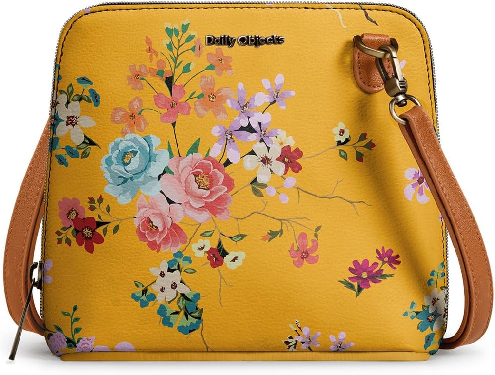 DailyObjectsTrapeze Crossbody Bag for Girls and Women | Made with Durable Vegan Leather Material | Carefully Handcrafted | Zip Closure | Adjustable & Detachable Straps | Multicolor