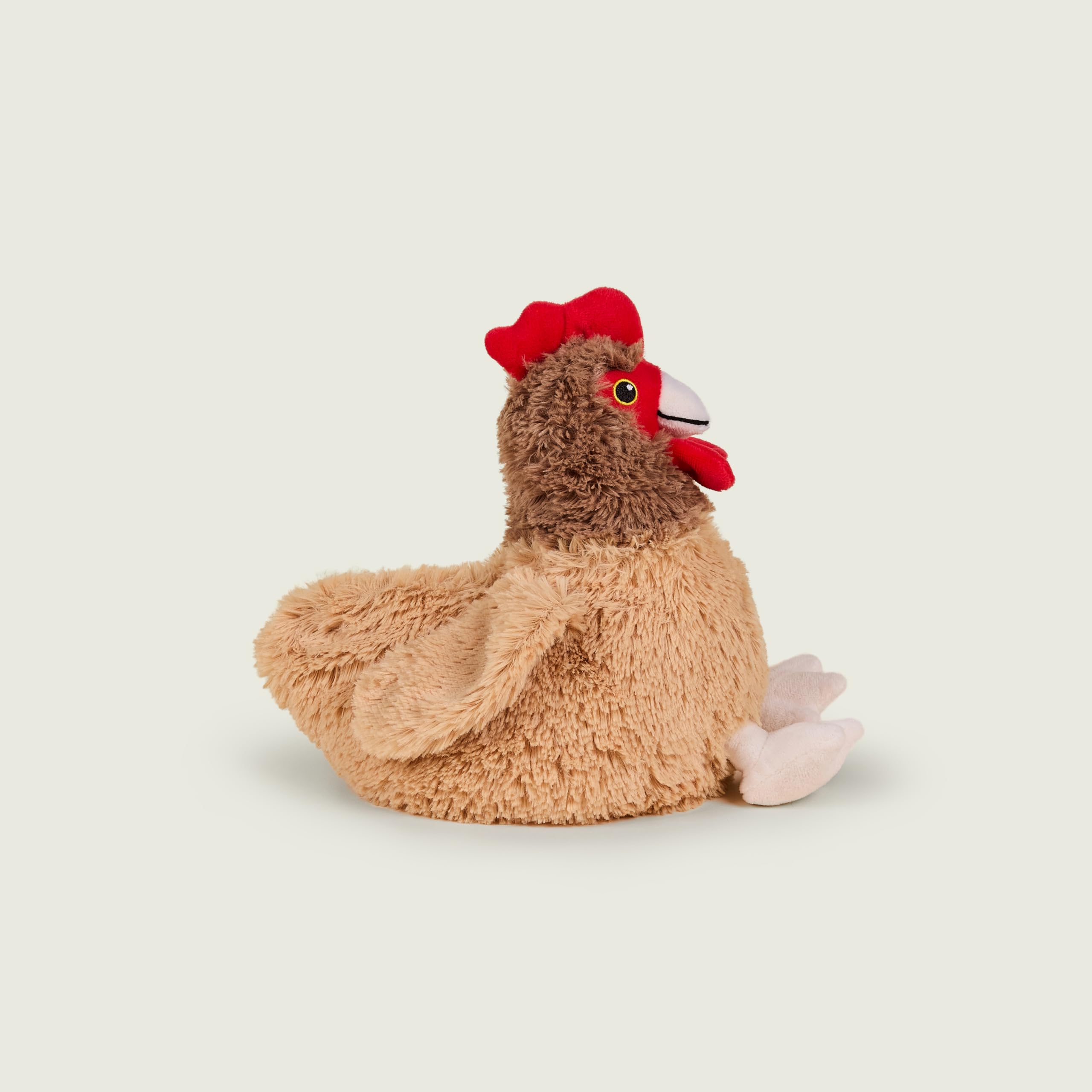 Warmies Braune Henne Plüschtier Große Größe, Vollständig Mikrowellengeeignet und Gewichtetes Kuscheltier für Angst, Im Gefrierschrank kühlen oder in der Mikrowelle erwärmen, Weiches Wärmekissen