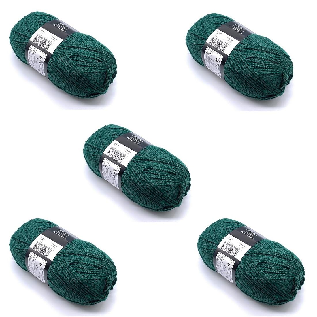 Lana verde botella para tejer jerséis de invierno con este pack de 5 ovillos de 100g