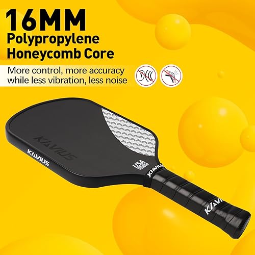 Miniatura 3 de Carbon Pickleball Paddle 16mm Pickleball Paddle PP Honeycomb Core with Upgraded T700 Carbon Fiber for Spin Professional Pickleball Paddles USAPA