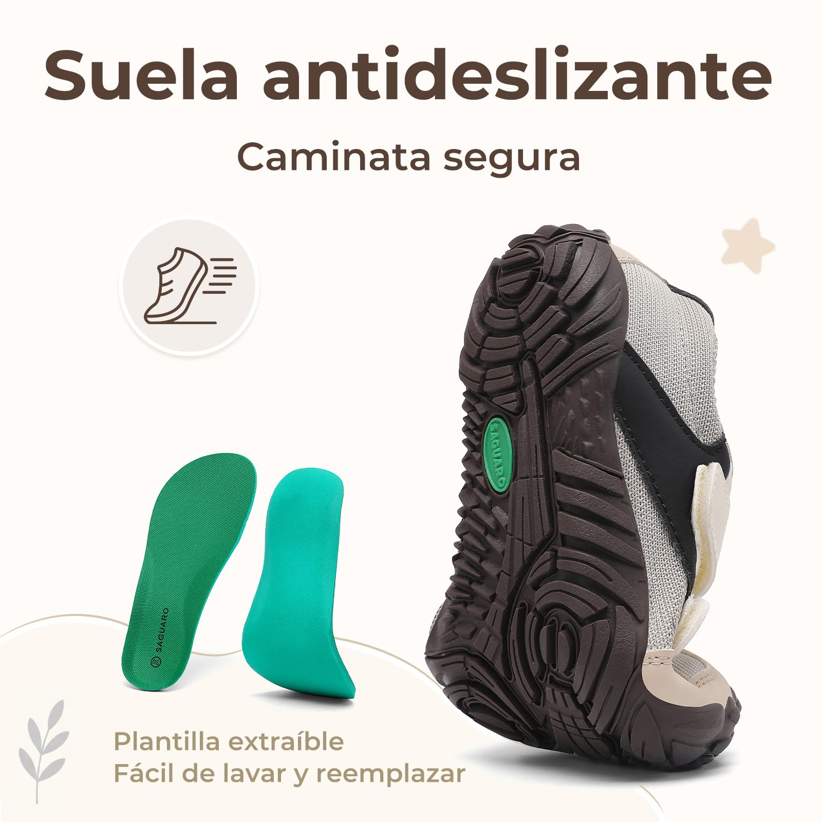 SAGUARO Zapatillas Barefoot Niños,Sneakers Minimalista Suaves y Ligeras con Puntera Ancha para Exterior Interior,Gr.25-36