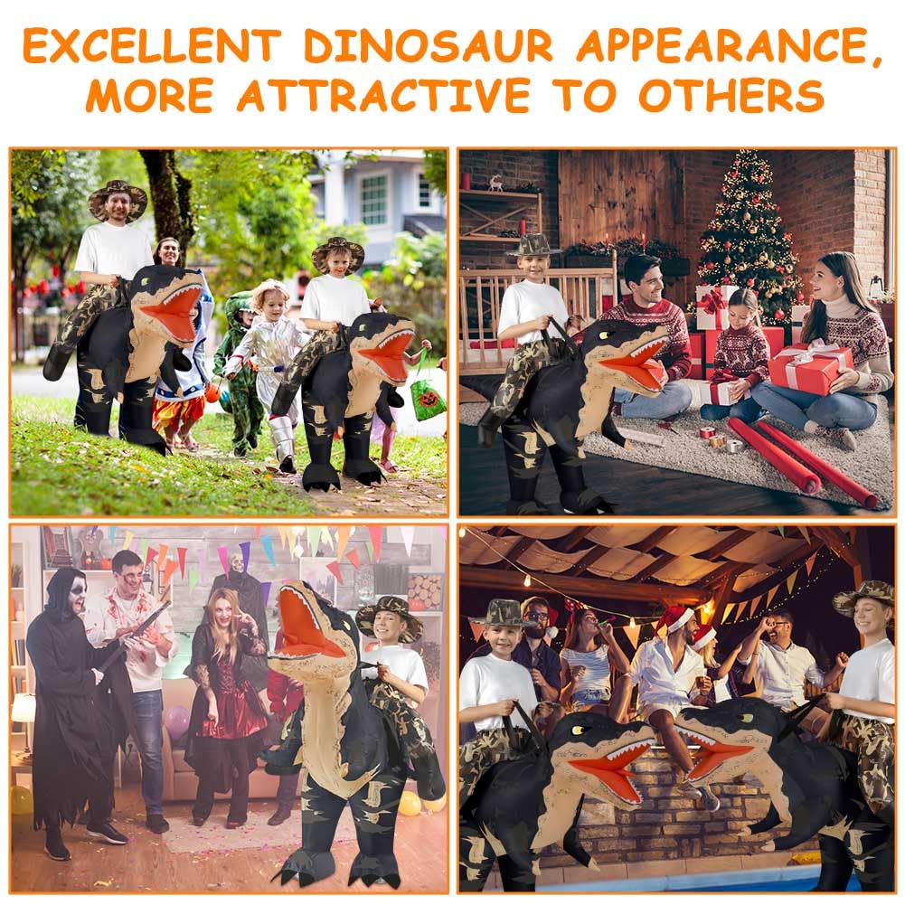 Costume da Dinosauro Gonfiabile, Costume Gonfiabile | Costume Halloween Dinosauro, per uomini e donne, Divertente costume da dinosauro,Strisce Arancioni