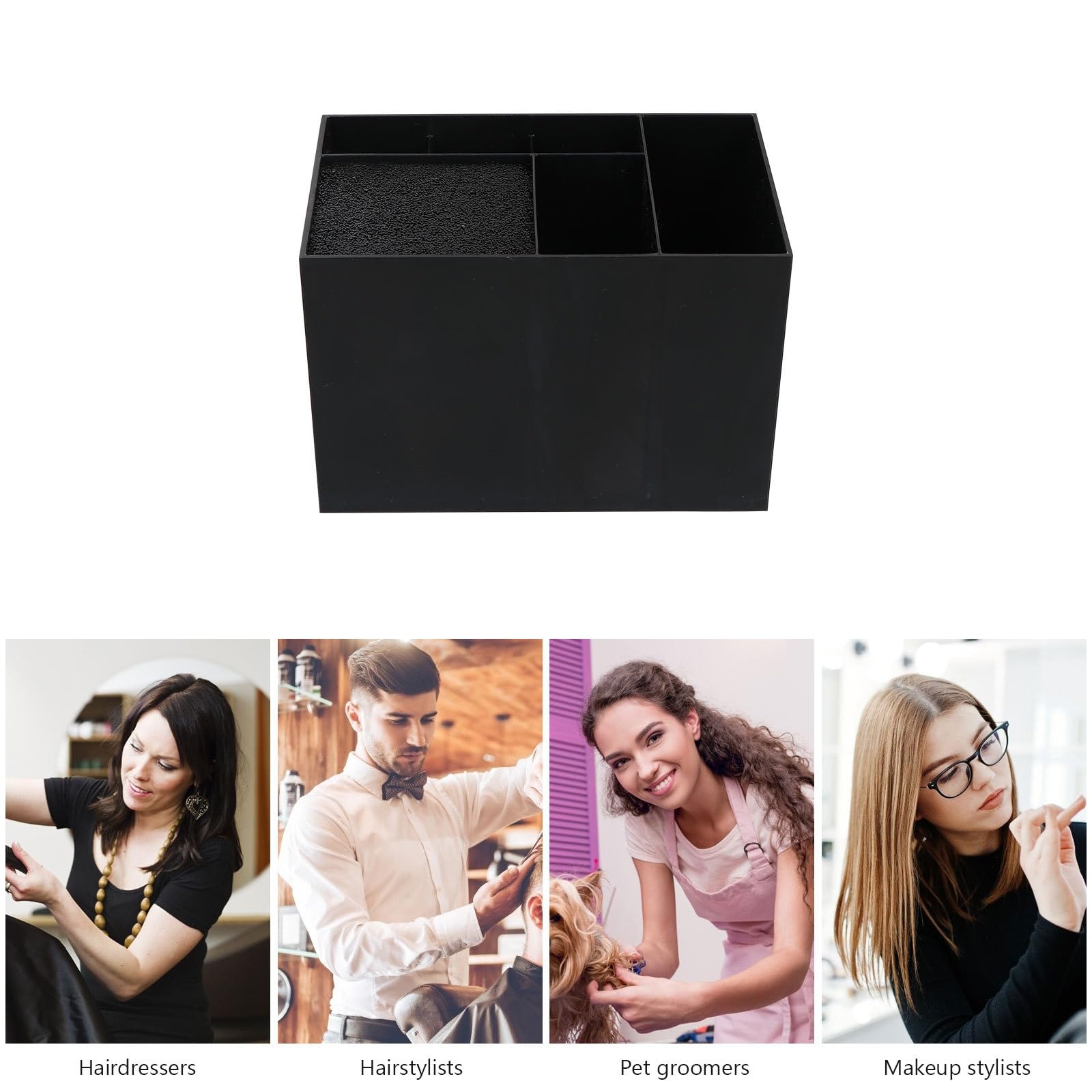Hohopeti Organizer Professionale per Parrucchiere con Supporto Stabile per Pettini e Forbici Porta Accessori da Salone per Capelli Salvaspazio e Pratico per Attrezzi da Styling