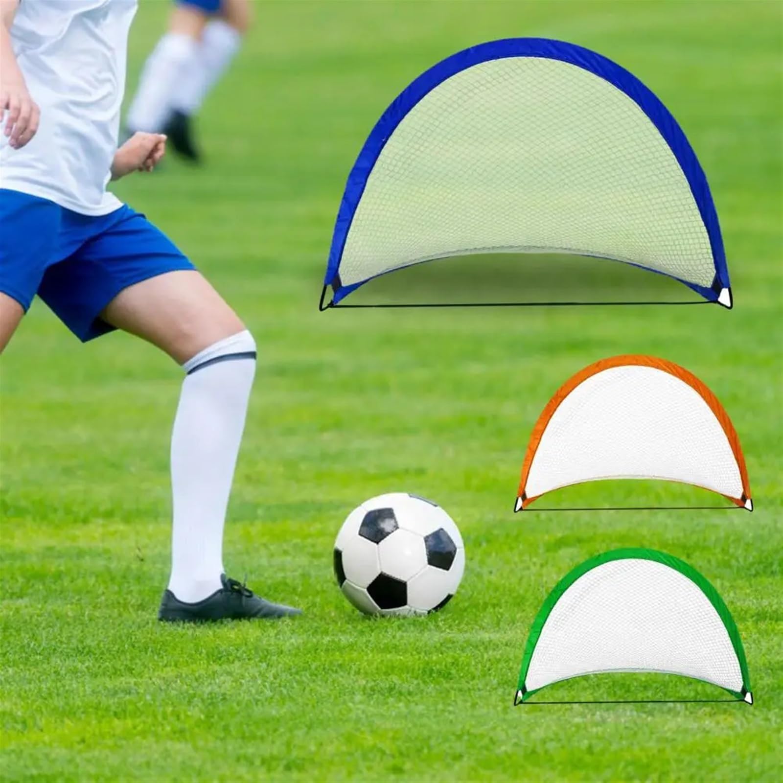 Porta da calcio pieghevole Rete da calcio pieghevole con staffa for palo in fibra for bambini e adolescenti Migliora la precisione le abilità Pratica i calci di punizione