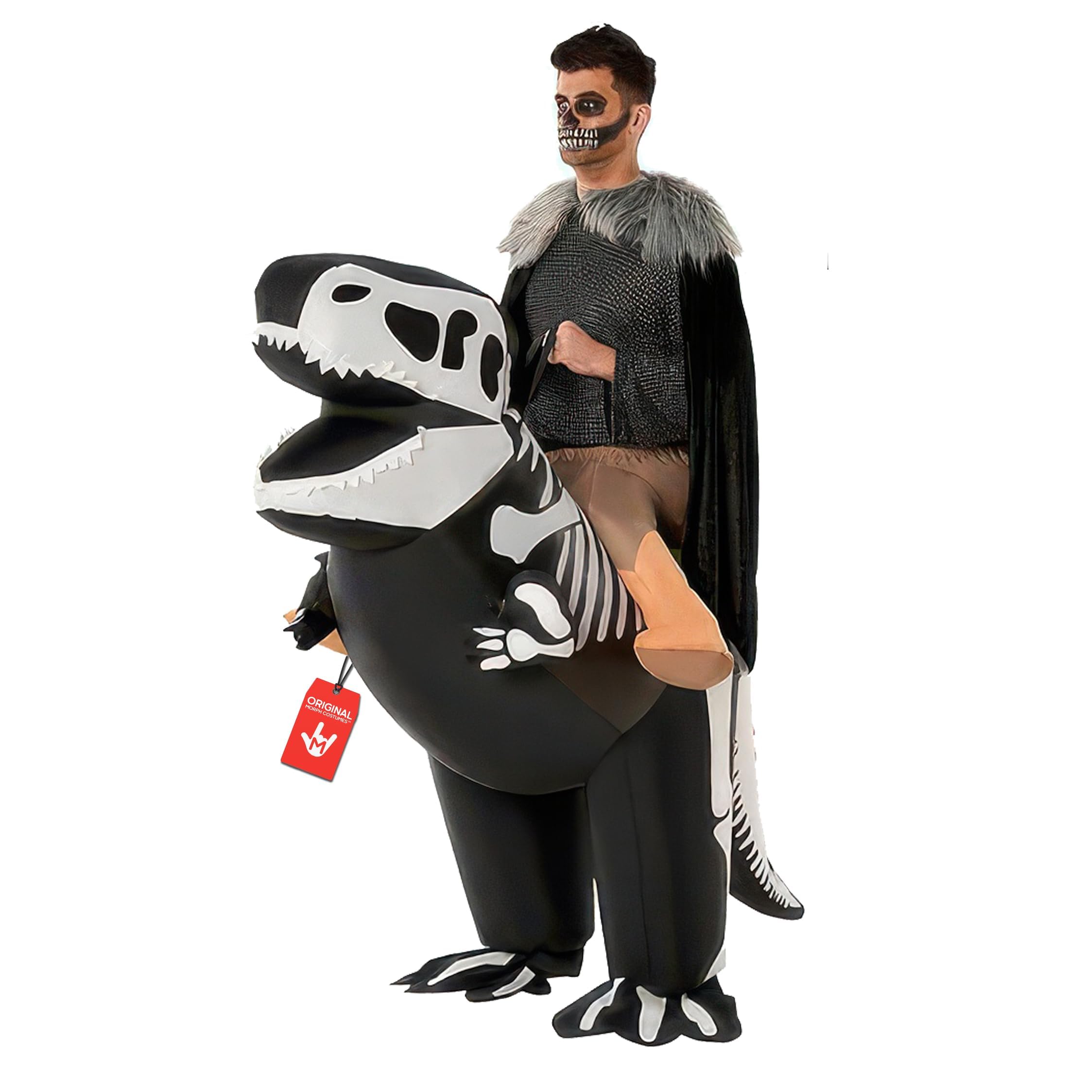 Morph Disfraz Dinosaurio Hinchable Adulto, Disfraces Hinchable Adulto, Disfraces Dinosaurio Esqueleto, Inflable Dinosaurios, Disfraz Halloween Hombre Mujer