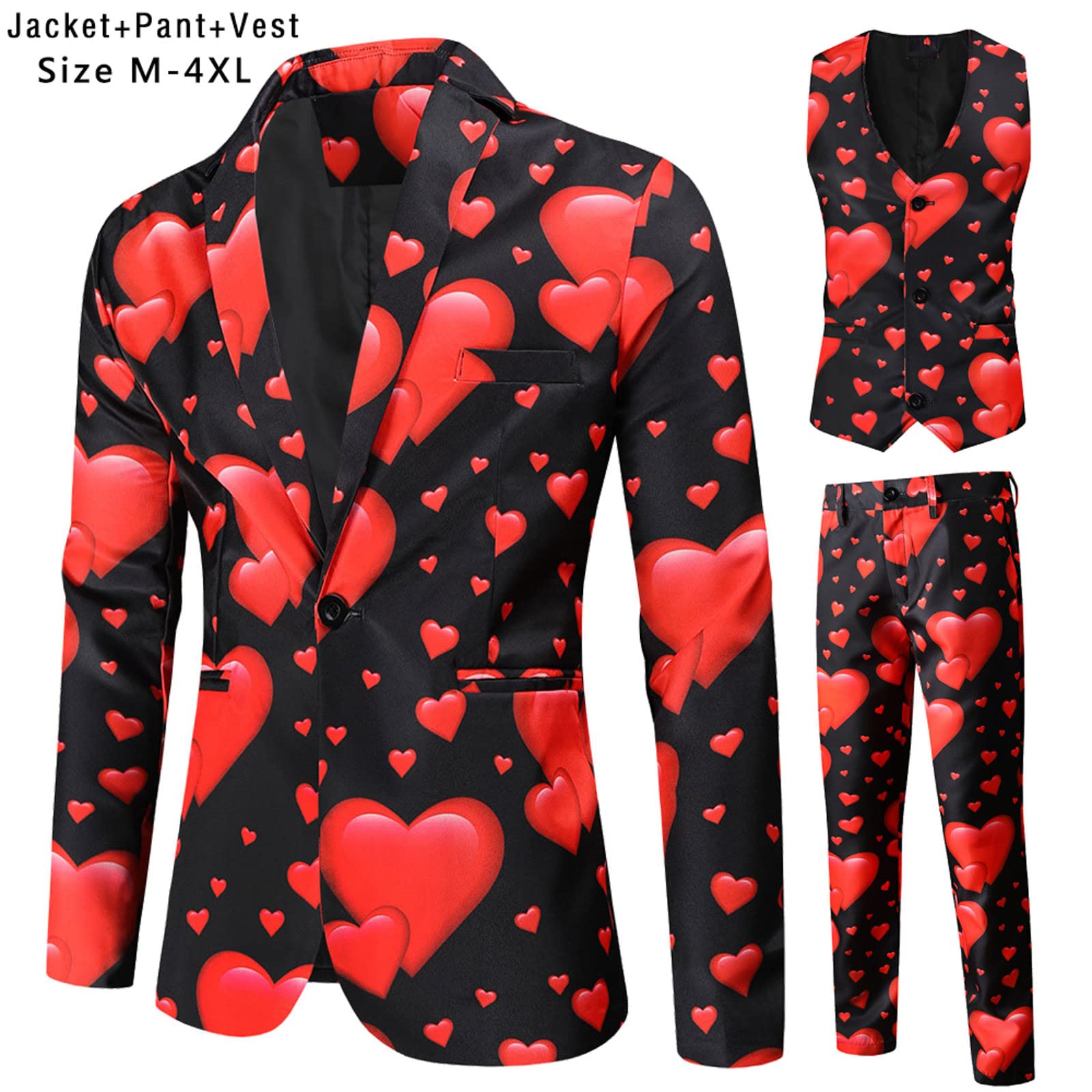 Uomini Moda casual Tre pezzi Set stampato Cappotto Gilet Pantaloni Tuta Morbido Confortevole Gilet Pantaloni Tre pezzi Set