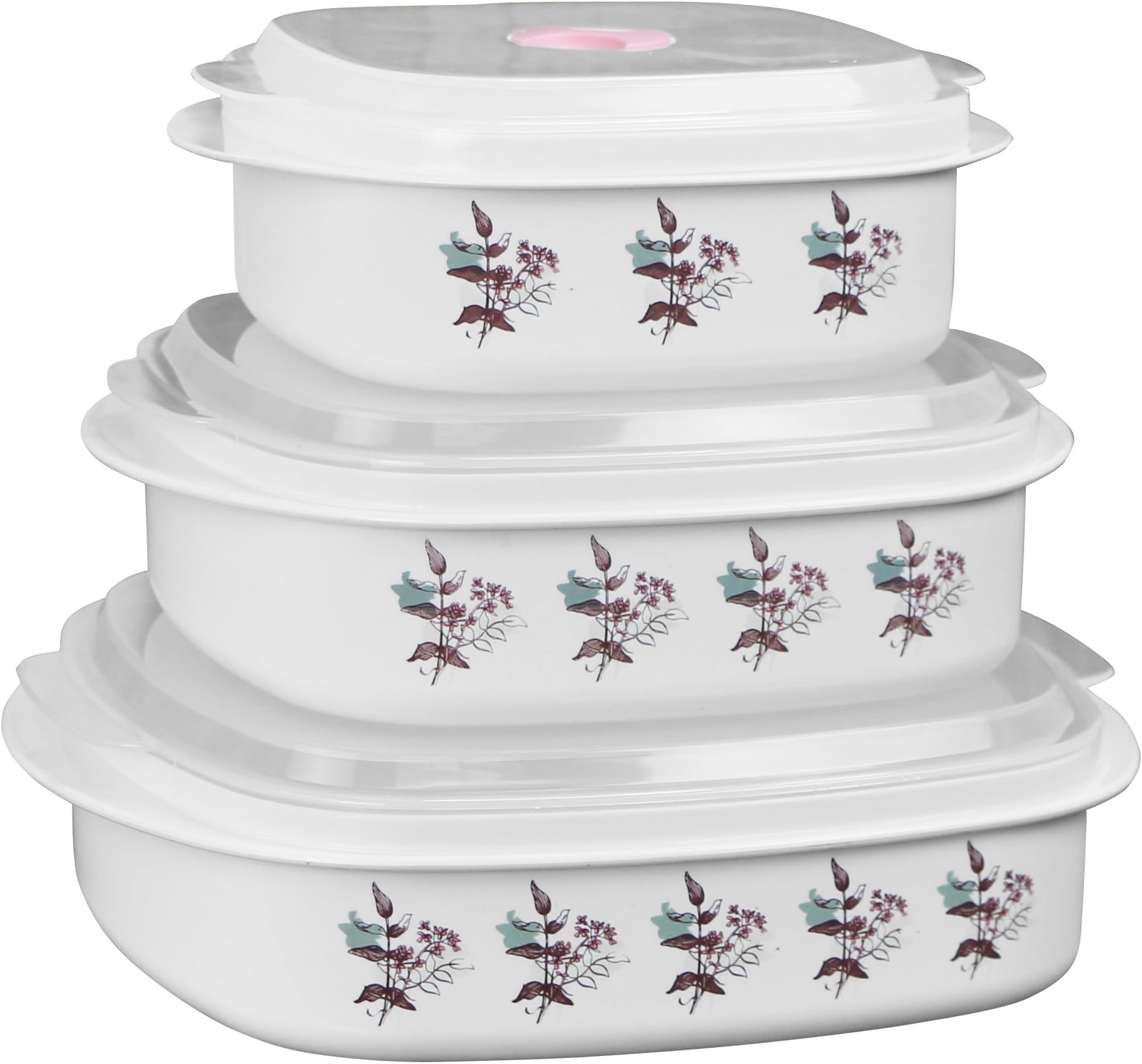 Corelle Coordinates by Reston Lloyd 6-Piece Microwave Cookware, Steamer and Storage Set, Twilight Grove