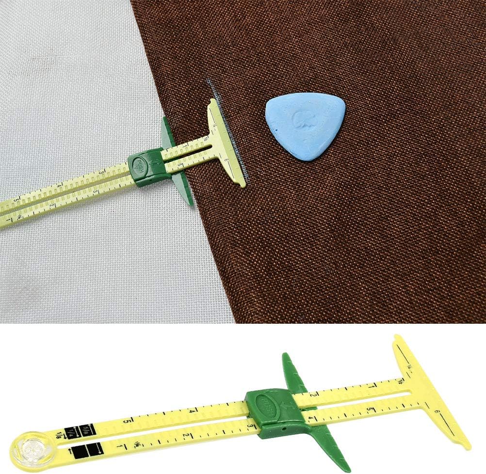 ATPWONZ Sewing Measuring Tools Kit with 5 in 1 Sliding Gauge, Multipurpose Sewing Clips, Triangle Chalks for Sewing Notions & Accessorie, Sewing Beginner Work