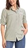 33000ft Shirt Blouse Womens UPF50 UV Protection Shirt Quick-Drying Button-Down Shirts Breathable Hiking Shirt Safari Clothing for Leisure Fishing Travel