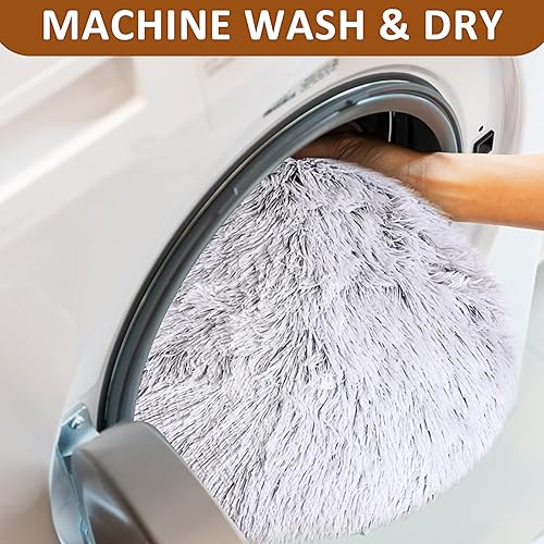 Miniatura 7 de Túnel para gatos con cama para gatos de interior, debajo del árbol de Navidad, suave felpa Peekaboo Cat Cueva Donut túnel, juguetes multifuncionales