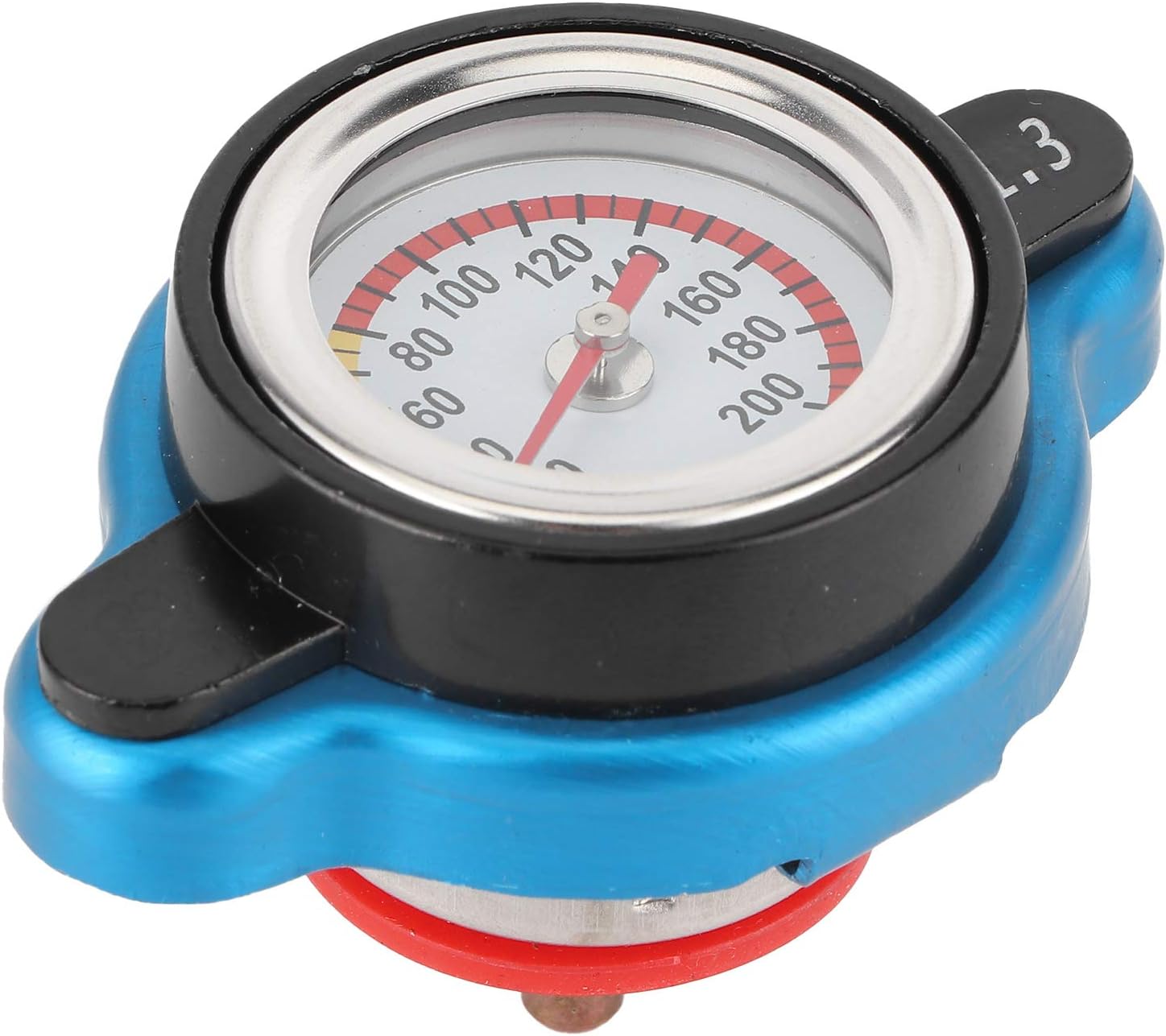Thermostatic Radiator Cap, Universal Thermostatic Radiator Cap Water Tank Cover Leakproof W/Temperature Gauge(Big head 1.3bar)