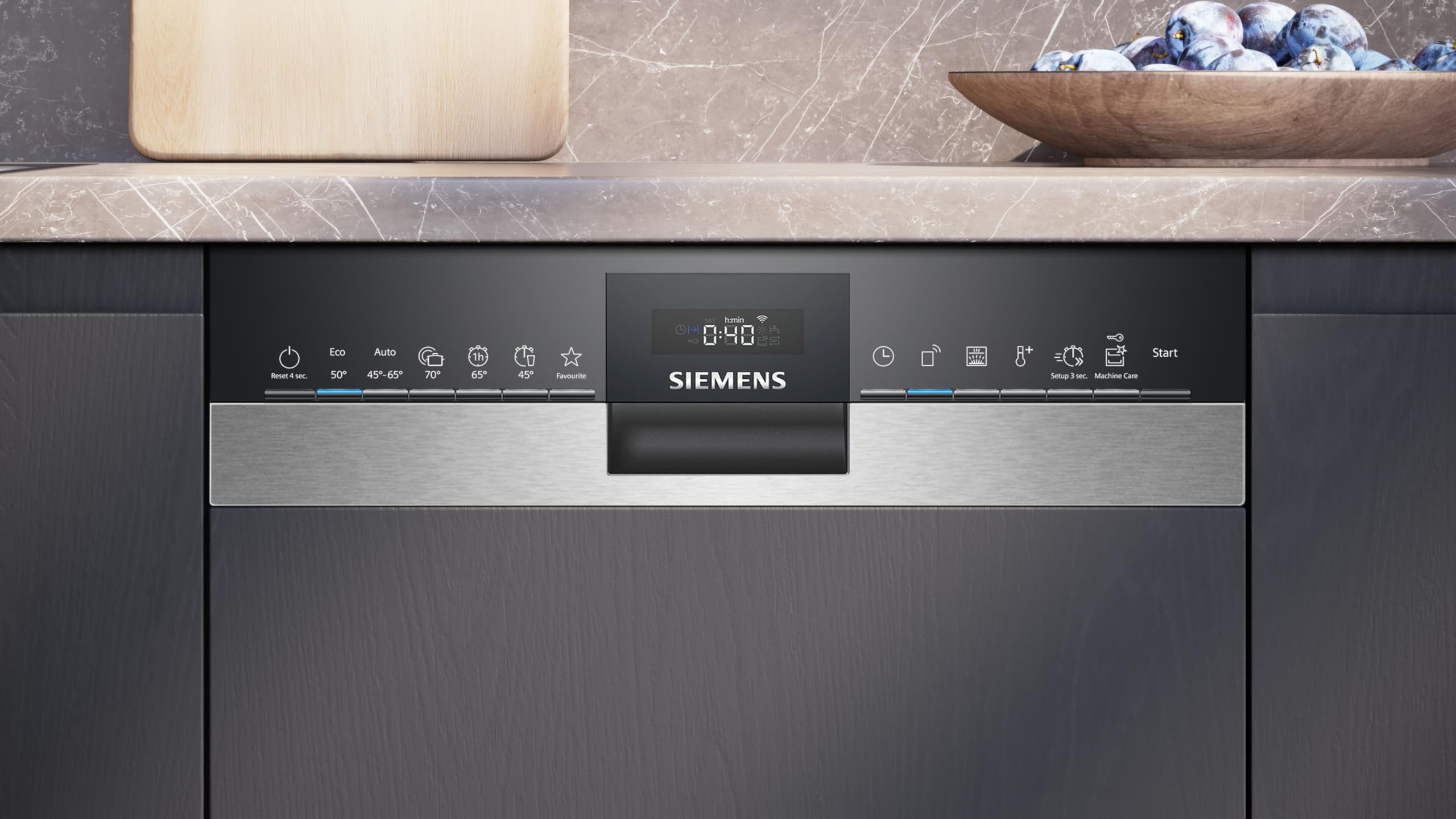 Siemens iQ300 SR53HS74KE teilintegrierter Geschirrspüler 45 cm Eco 50°C varioSpeed Plus Edelstahl