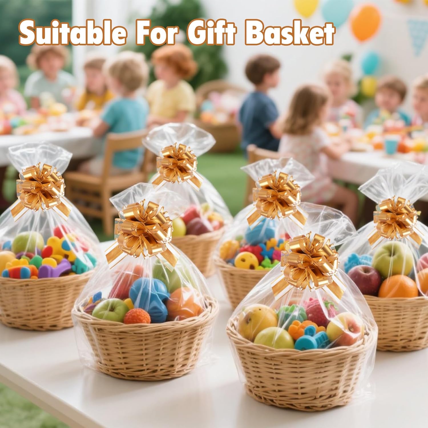 24PCS 6 Inch Large Pull Bows,Gold Bow for Gift Wrapping,Party Gift Wedding Ribbon Bows for Wrapping Boxes or Flower Decorations,Perfect for Christmas Valentine's Day Decoration Bow（Gold） - Image 5