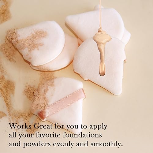 Miniatura 4 de Powder Puff Daubigny - 6 esponjas de maquillaje para la cara, suaves triangulares para polvo suelto, polvo mineral, polvo corporal, terciopelo, base