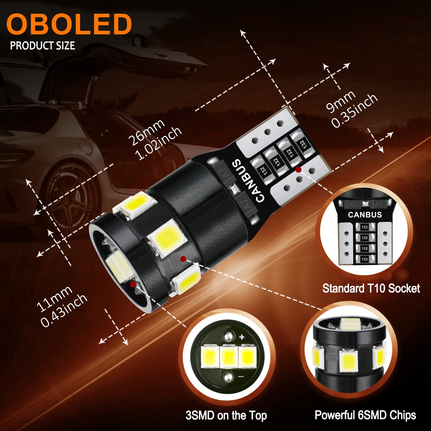 10 Lampadine LED T10 W5W - Per Luci Interna Auto, Targa, Cortesia (Bianco 6500K, 12V) - Foto 4