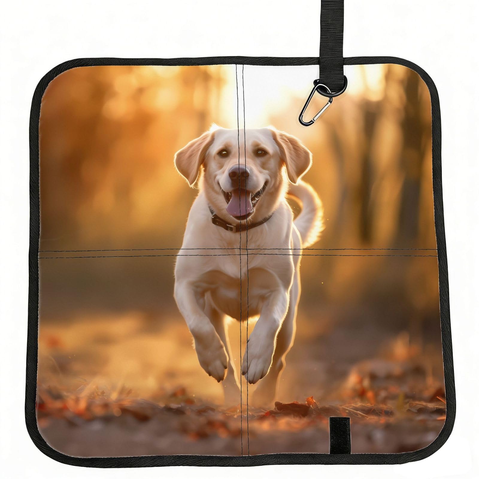 WBQLSL Labrador Foldable Seat Cushion - Portable Stadium Pad with Carabiner for Camping Hiking Picnic Beach