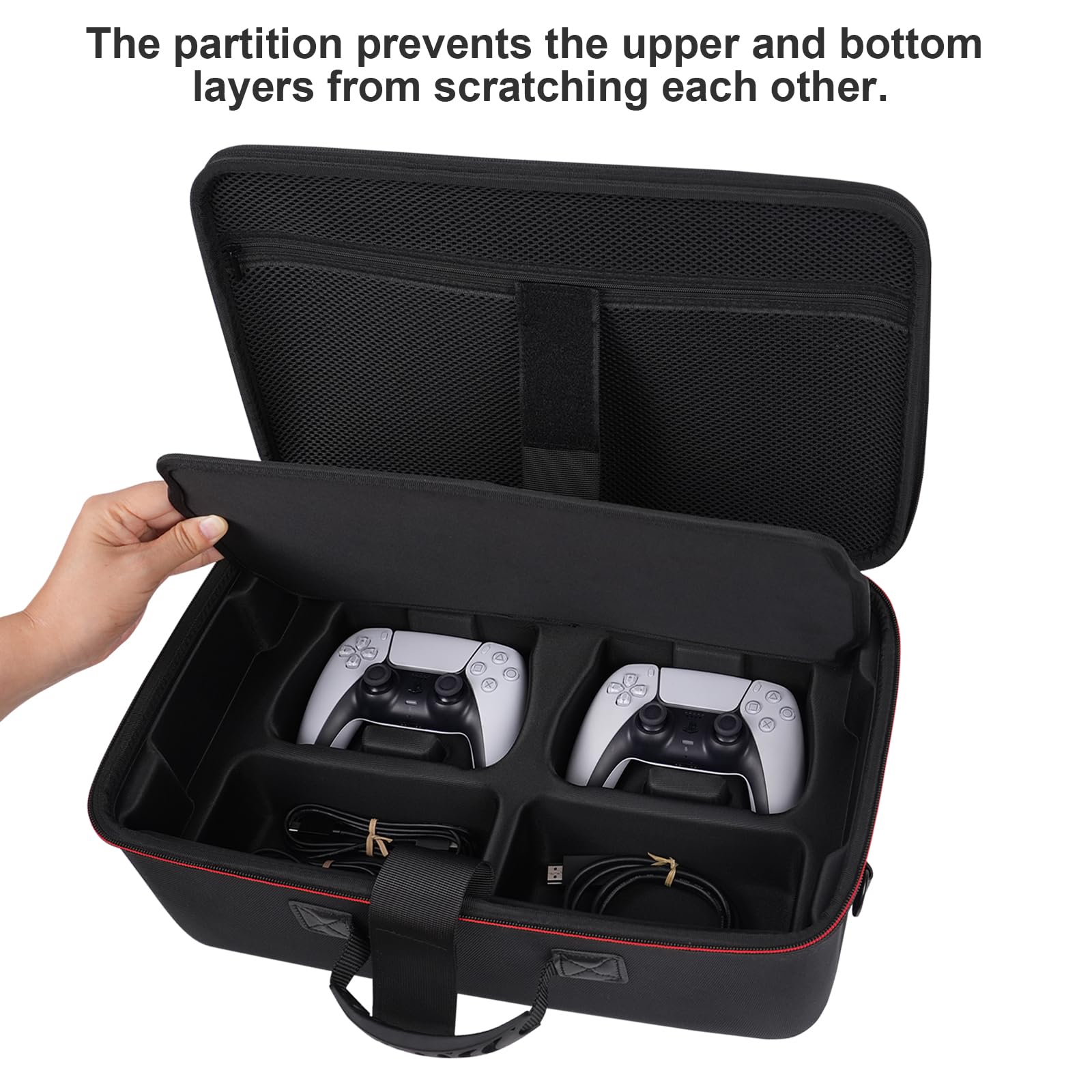 Funda de Transporte rígida Compatible con PS5 Pro 2024, Bolsa de Viaje Protectora para Consola PlayStation 5 Pro Disc o edición Digital, Controladores DualSense, Soporte Vertical y Accesorios