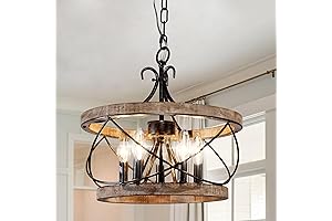Farmhouse Style 5-Light Wood Chandelier