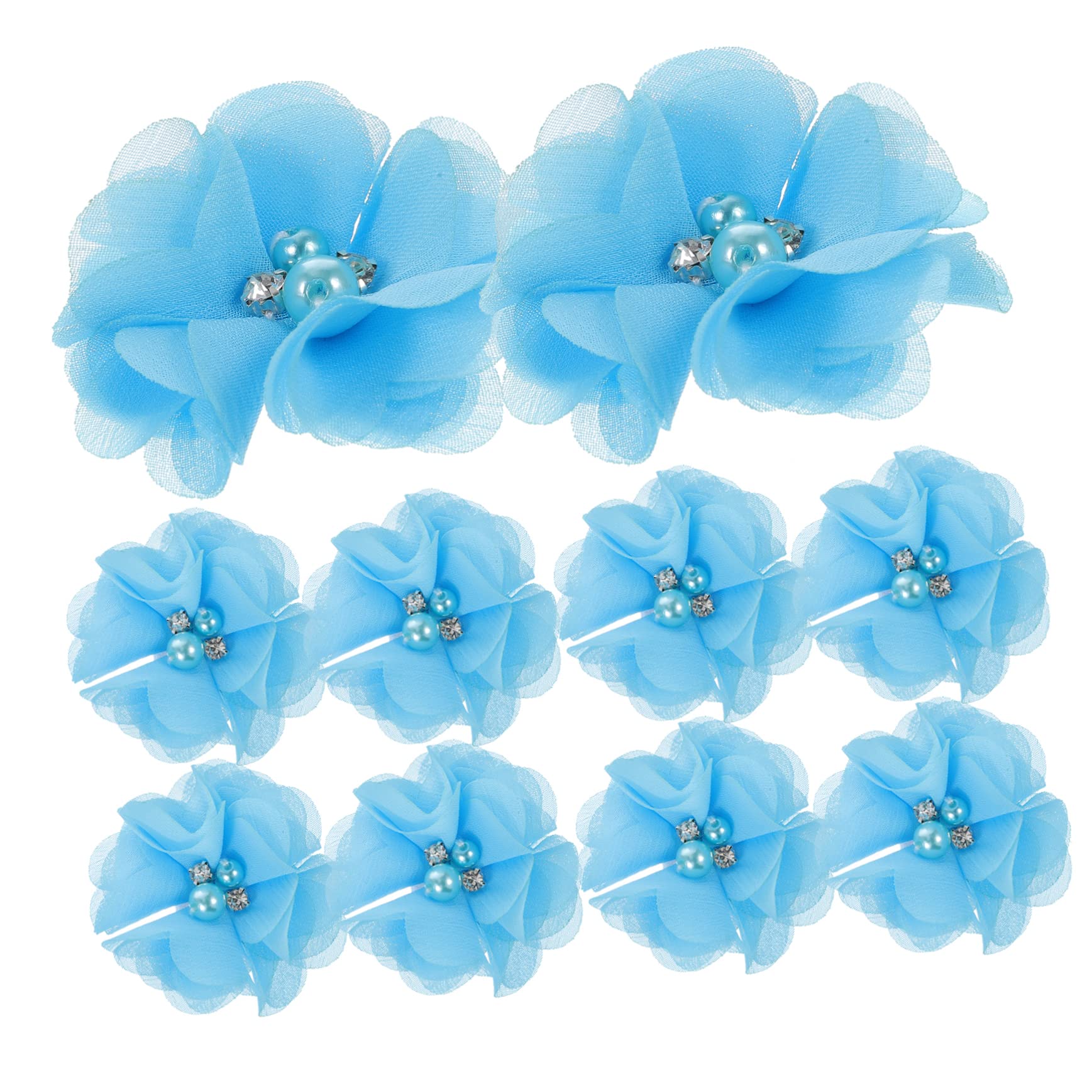 Operitacx 90stücke Chiffon Blumen Mit Strass Und Perlen Für Bastelarbeiten Haarschmuck Dekoration Hochzeiten Und Kleidung Zartes Design