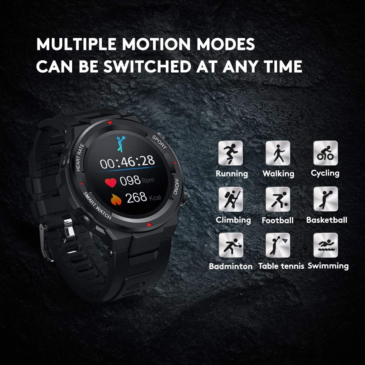 🛒 Crazy Deals SANAG Smart Watch for Android and iOS Phones, Tough Body, IP67 Waterproof Fitness Tracker with Message Reminder, HR Blood Pressure Sleep Monitor, Steps Counter, 1.28 Touch Screen Smartwatch for Men