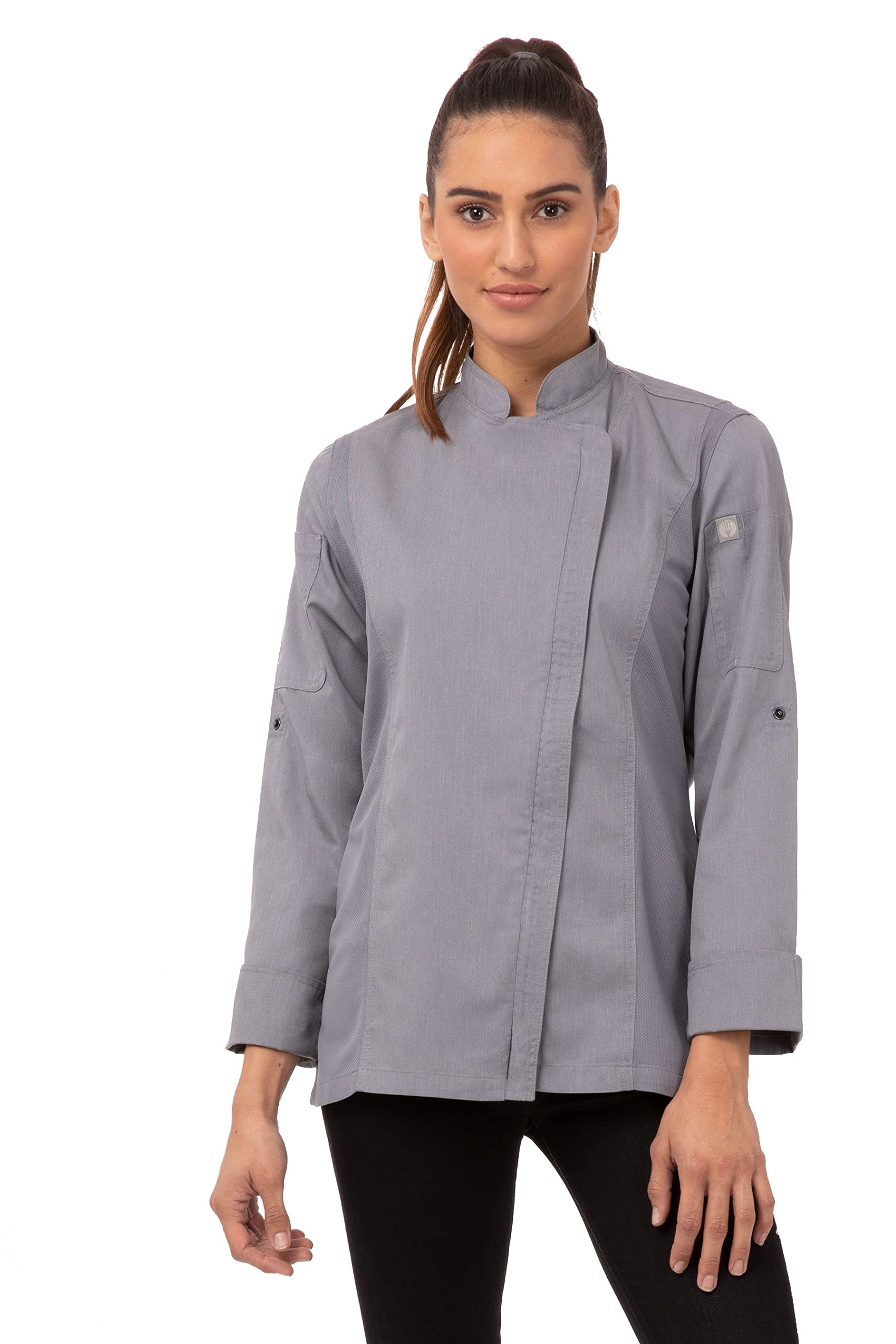 Chef Works Women's Hartford Chef Coat Jacket, Grey, XXL