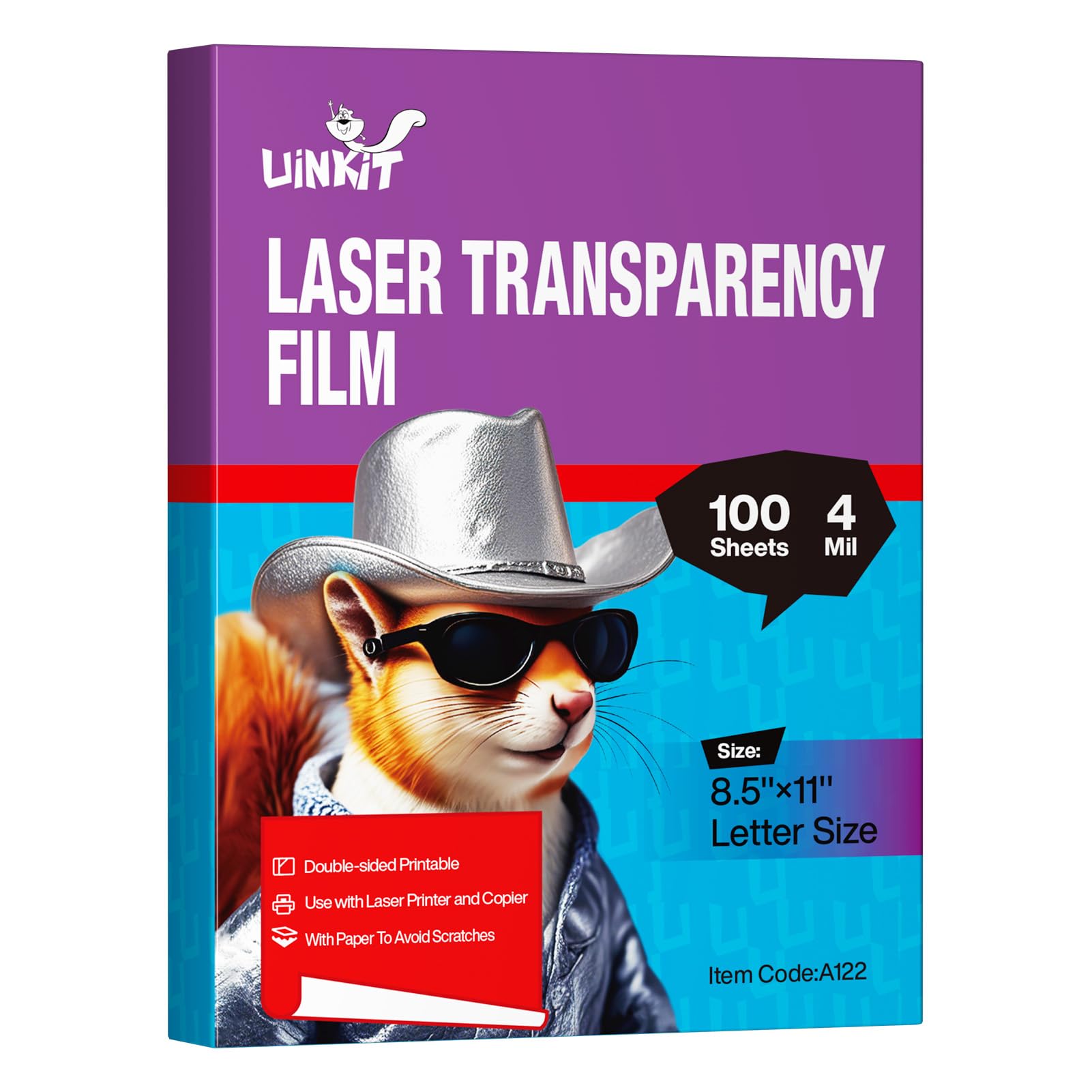 Uinkit OHP Film Overhead Projector Film - 8.5x11 For Laser Jet Printer and Copier Transparency Film 100 Sheets