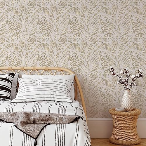 Miniatura 5 de Tempaper Papel tapiz extraíble de base beige, 20.5 pulgadas x 16.5 pies, fabricado en los Estados Unidos