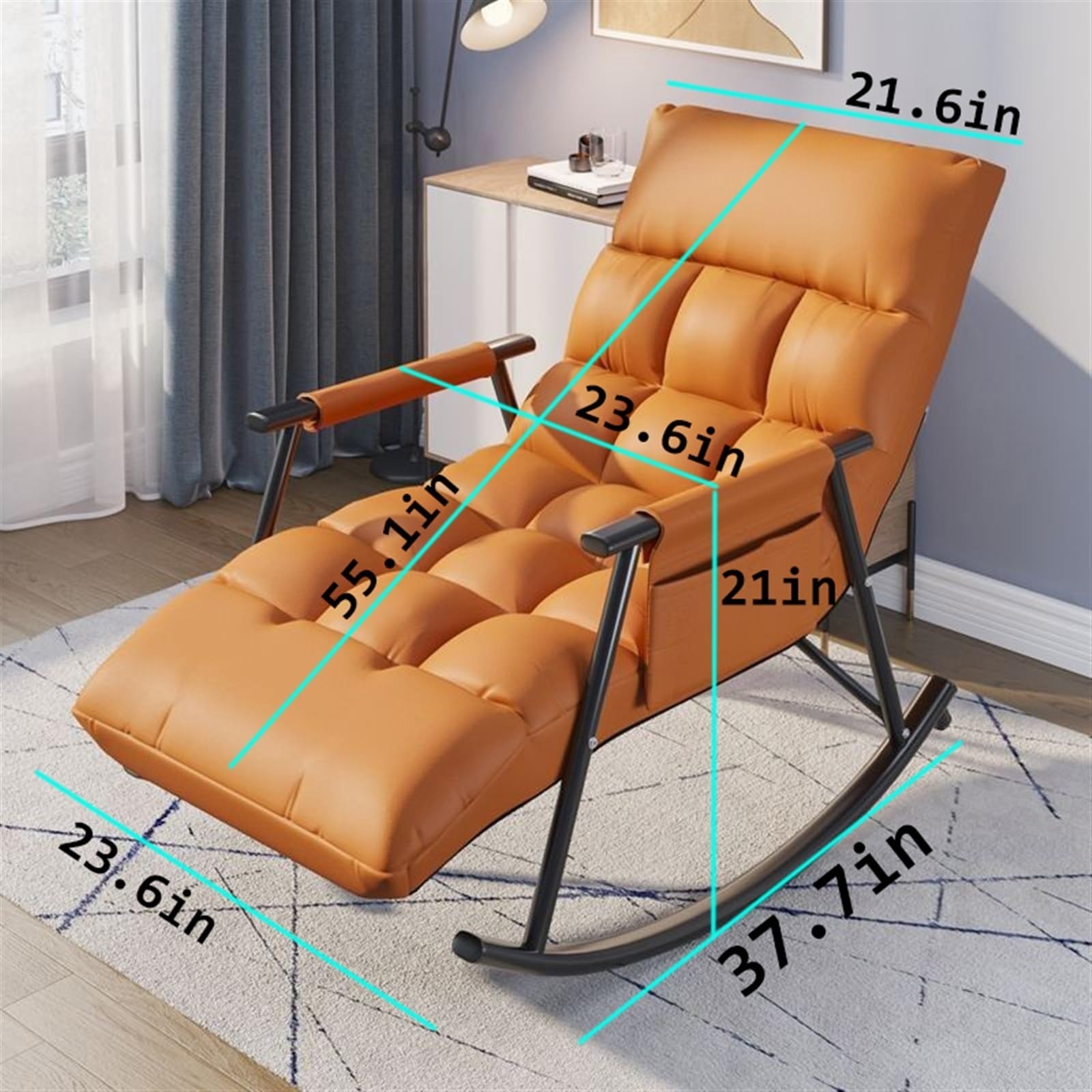 TOWINE Couch Recliner Household Lazy Chair Rocking Chair Single Chair Leisure Balcony Bedroom Sofa Modern Simple Lazy Sofa Lounge Chair for Bedroom Living Room (Color : I, Size : 55.1 * 23.6 * 21in)