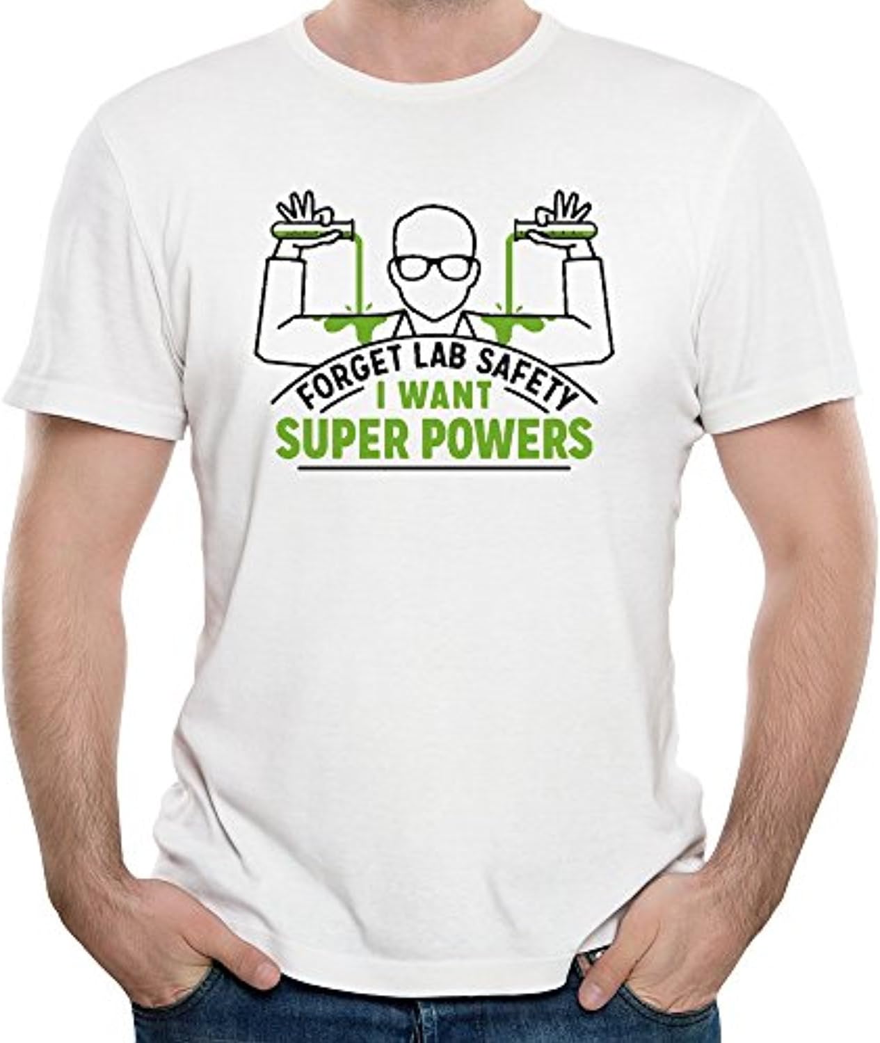 BINB Men39;s Forget Lab Safety I Want Superpowers Funny T-shirt Cool Medium